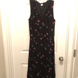Old navy sleeveless black floral dress